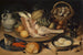 Still life with veal thigh, insects, and tit - Georg Flegel — artwork view