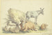 a cow, three sheep, a donkey, and a calf - Georg Friedrich Ackermann — artwork view