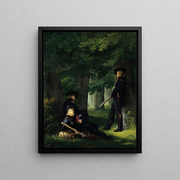 At the Outpost - Georg Friedrich Kersting — framed artwork on a wall