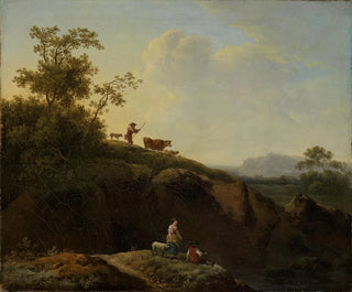 Evening landscape with shepherds - Georg Friedrich Meyer — artwork view