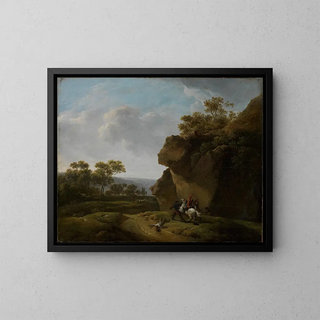 Landscape with an Attack - Georg Friedrich Meyer — framed artwork on a wall