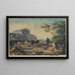 Landscape painting with shepherds resting - Georg Friedrich Meyer — framed artwork on a wall