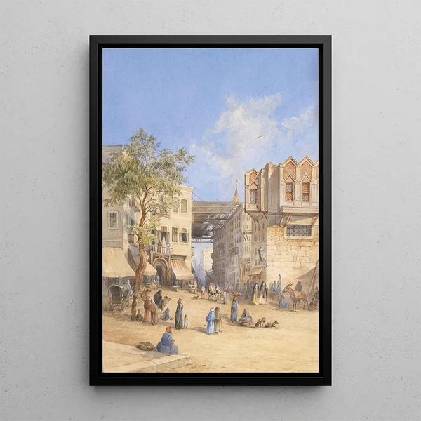 Cityscape of North African city - Georg Geyer — framed artwork on a wall