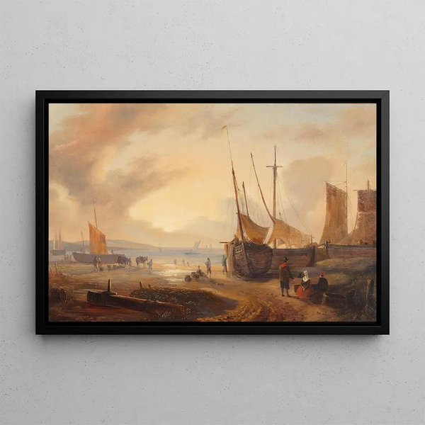 View of the port - Georg Gillis van Haanen — framed artwork on a wall