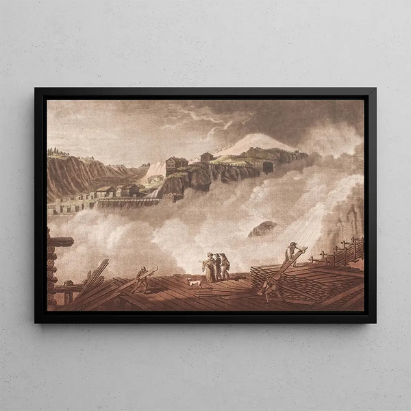 Waterfall of Sarpefoss in Norway - Georg Haas — framed artwork on a wall
