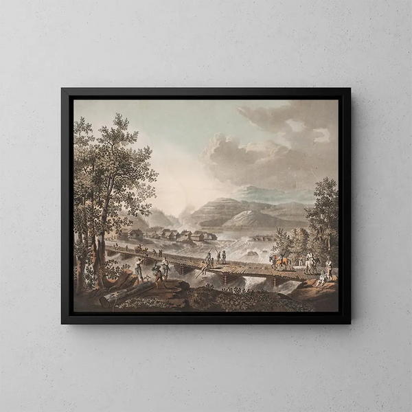 View of a part of Hnefoss - Georg Haas — framed artwork on a wall
