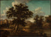 Landscape painting with a bridge, a large tree, and travelers - Georg Heinrich Hergenröder — artwork view