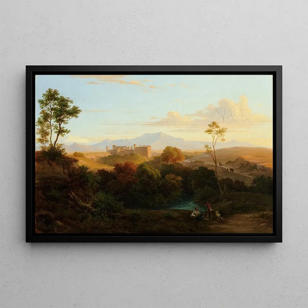 Italian landscape painting - Georg Kobell — framed artwork on a wall