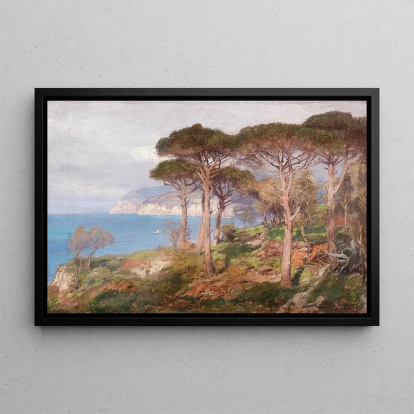 Marine Coast Painting - Georg Macco — framed artwork on a wall