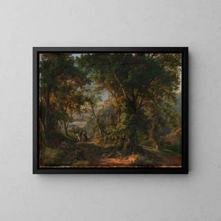 Romantic landscape painting - Georg Maria Eckert — framed artwork on a wall