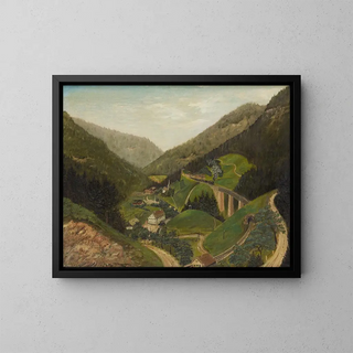 The Hllental Railway near Ravenna Bridge - Georg Michael Zimmermann — framed artwork on a wall