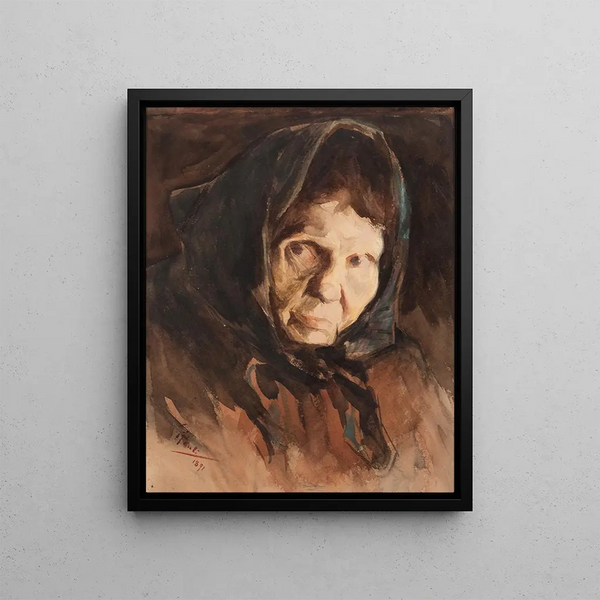 Head of Woman - Georg Pauli — framed artwork on a wall