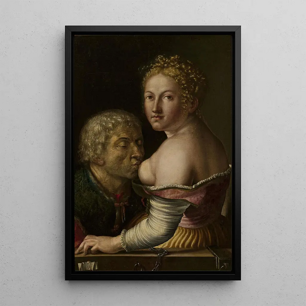 Caritas Romana - Georg Pencz — framed artwork on a wall