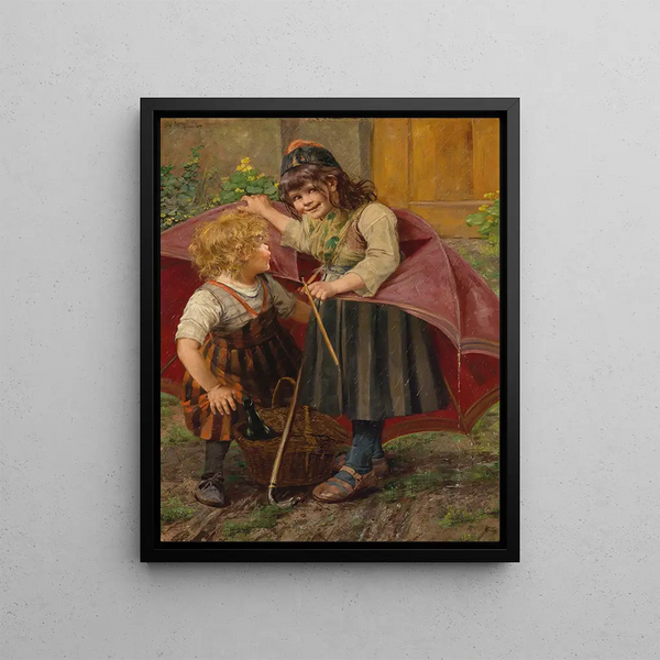 The umbrella - Georg Rößler — framed artwork on a wall