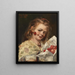Girl with cherries - Georg Rößler — framed artwork on a wall