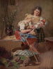 Two girls with dolls - Georg Rößler — artwork view