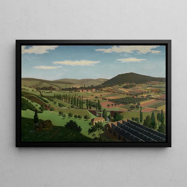 Landscape near Berghausen - Georg Scholz — framed artwork on a wall