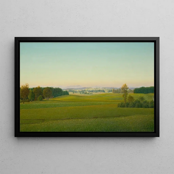 Bavarian Landscape Painting - Georg Schrimpf — framed artwork on a wall