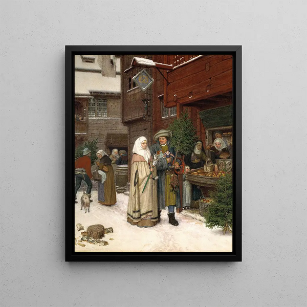 The Christmas Fair - Georg von Rosen — framed artwork on a wall