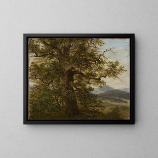 Eichbaum dans le paysage - Georg Wilhelm Issel — framed artwork on a wall