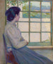 Femme looking out the window Painting of A. M. Hooey - George Albert Thompson — artwork view