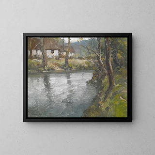 Grey Day in Normandy - George Ames Aldrich — framed artwork on a wall
