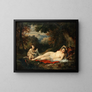 Venus and Cupid - George Arnald — framed artwork on a wall