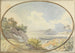 Mountain landscape painting seen through an oval window - George Barret — artwork view