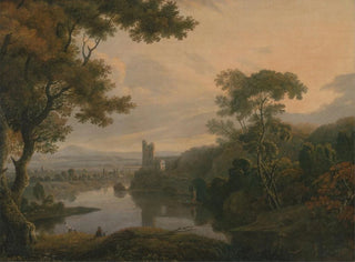 River landscape painting - George Barret — artwork view