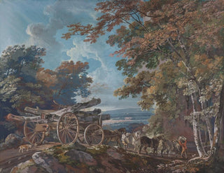 Lumberjack on a rugged path - George Barret — artwork view