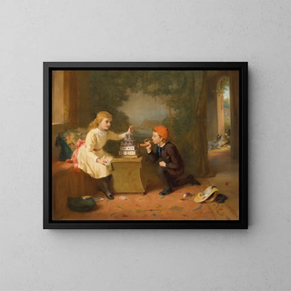 the castle assault - George Bernard O'Neill — framed artwork on a wall