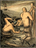 Les mineurs de charbon au travail pour couper le charbon et le soutenir - George Bissill — artwork view
