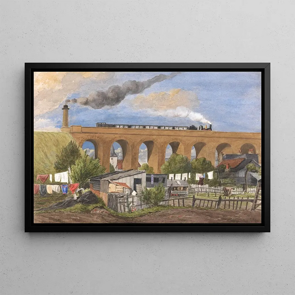 London, Chatham and Douvres Railway Viaduct, S. Mary Cray, Kent, 16 February 1881 - 15 December 1882 - George Buchanan Wollaston — framed artwork on a wall