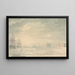 View of Portsmouth harbor with ships showing buildings on the shore - George Bulteel Fisher — framed artwork on a wall