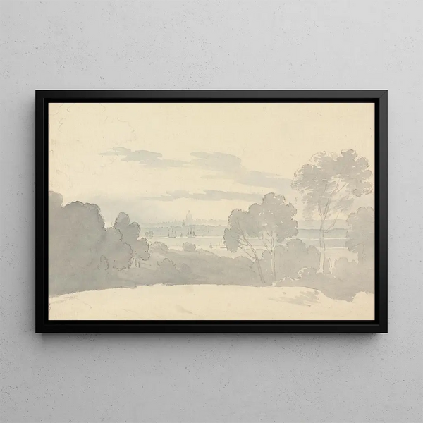 View of Saint-Paul from Greenwich - George Bulteel Fisher — framed artwork on a wall