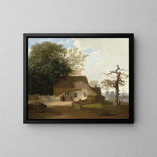Cottage Scene - George Caleb Bingham — framed artwork on a wall