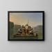 a stranded steamboat assisted by a lighter - George Caleb Bingham — framed artwork on a wall