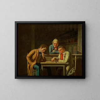 Les Joueurs de dames - George Caleb Bingham — framed artwork on a wall
