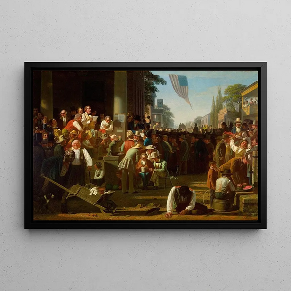 The Verdict of the People - George Caleb Bingham — framed artwork on a wall