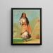 Ah-Kay-Ee-Pix-En Woman striking a lot - George Catlin — framed artwork on a wall