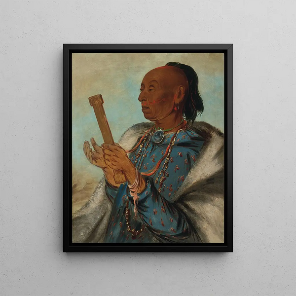 Ah-Tn-We-Tuck Cock Turkey répétant sa prière - George Catlin — framed artwork on a wall