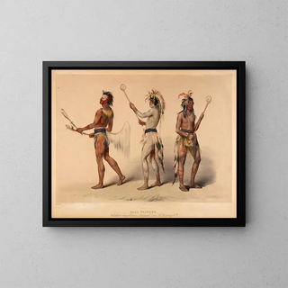 Players of Ball - George Catlin — framed artwork on a wall