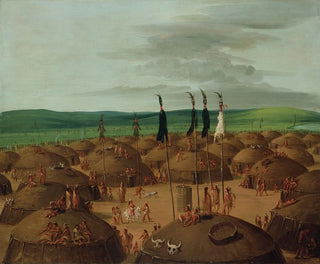 Aerial view of the Mandan village 1800 miles above Saint Louis - George Catlin — artwork view