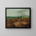 Aerial view of the Mandan village 1800 miles above Saint Louis - George Catlin — framed artwork on a wall
