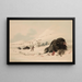 Bison dans une congère - George Catlin — framed artwork on a wall