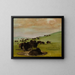 Bisons dans un trou d'eau - George Catlin — framed artwork on a wall