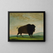 Bovine buffalo grazing in the prairie - George Catlin — framed artwork on a wall