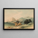 Bison Hunt in Pursuit - George Catlin — framed artwork on a wall