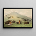 Hunting Bison on Horseback - George Catlin — framed artwork on a wall