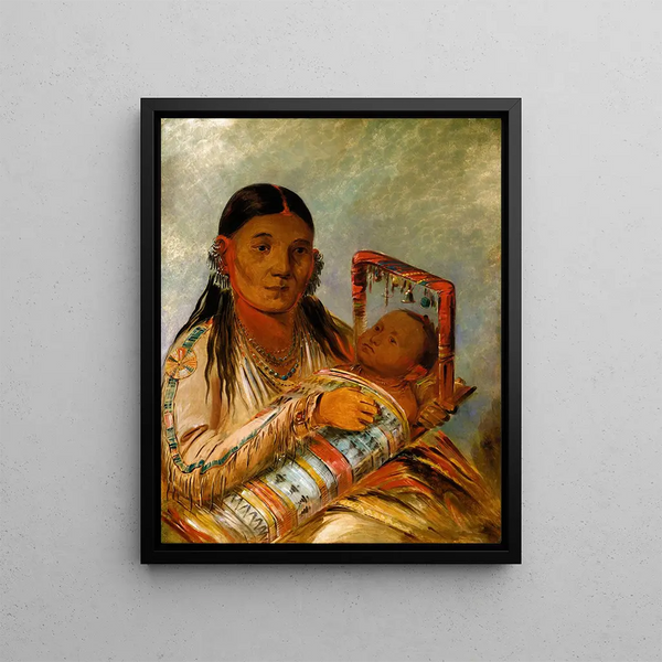 Che-Ah-K-Tche wife of Nt-To-Way - George Catlin — framed artwork on a wall